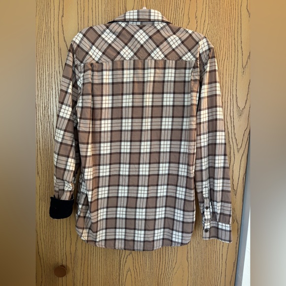 Weatherproof Vintage Label Light Brown Plaid Men's Shirt - Picture 9 of 11